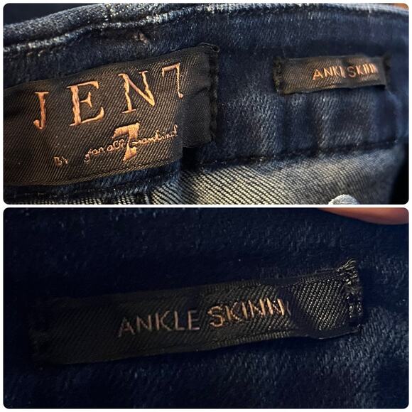 Jen7 by 7 For All Mankind Size 10 Tuxedo Ankle Skinny Jeans 25 Inch Inseam - Picture 13 of 14